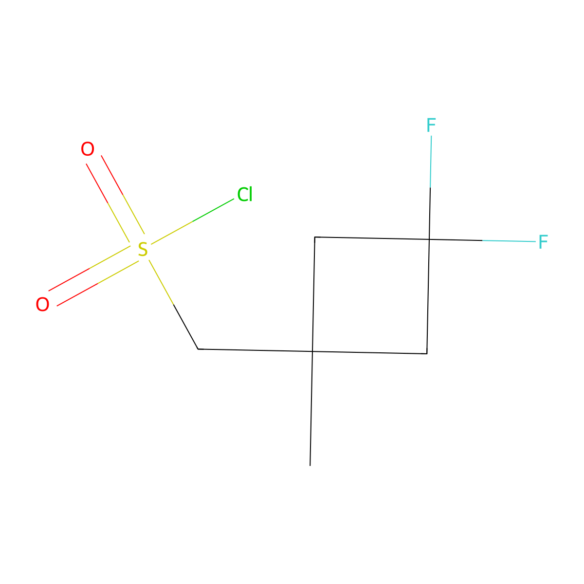 (3,3-Difluoro-1-methylcyclobutyl)methanesulfonyl chloride molecular structure, CAS 2166947-04-0