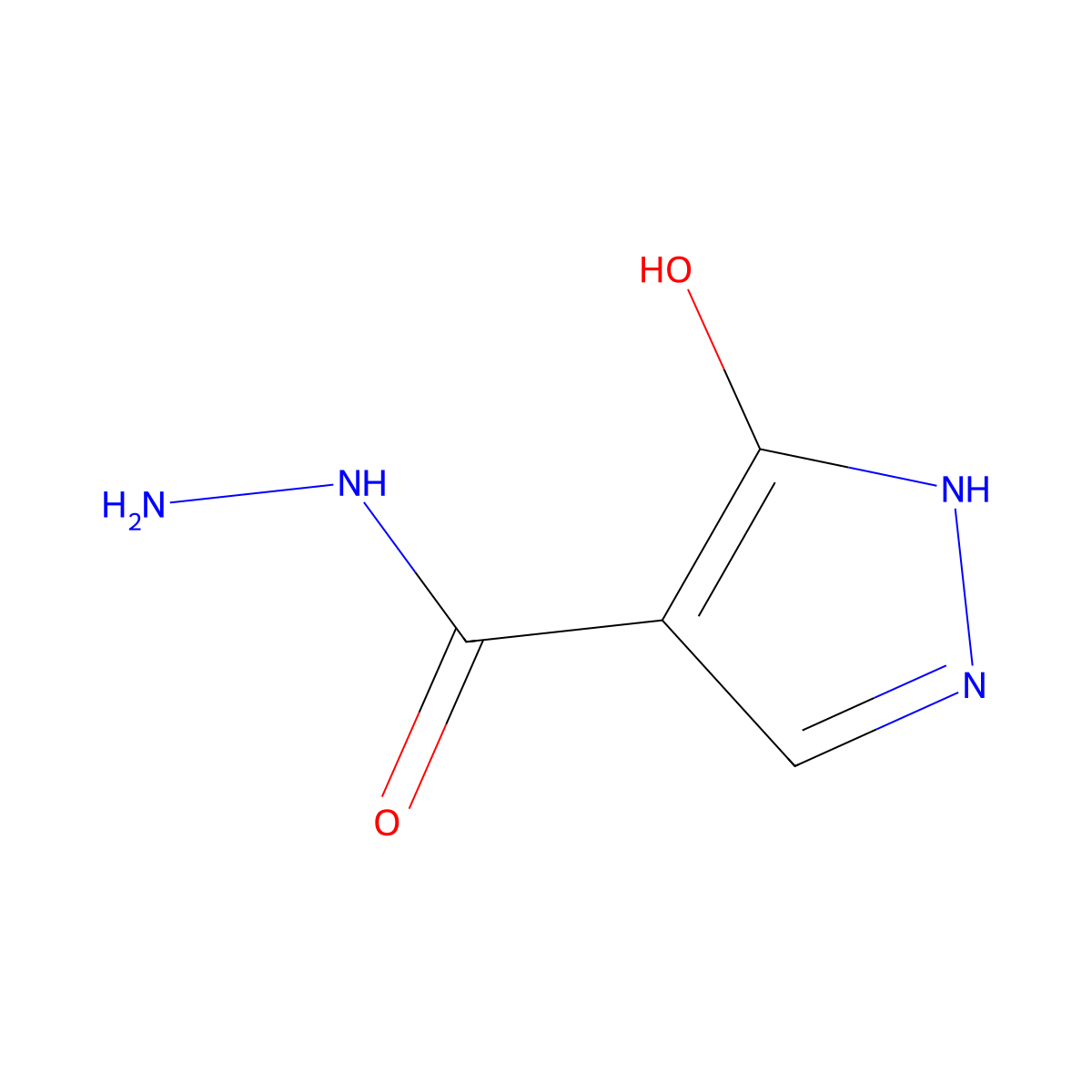 3-Hydroxy-1H-pyrazole-4-carbohydrazide molecular structure, CAS 2166947-43-7
