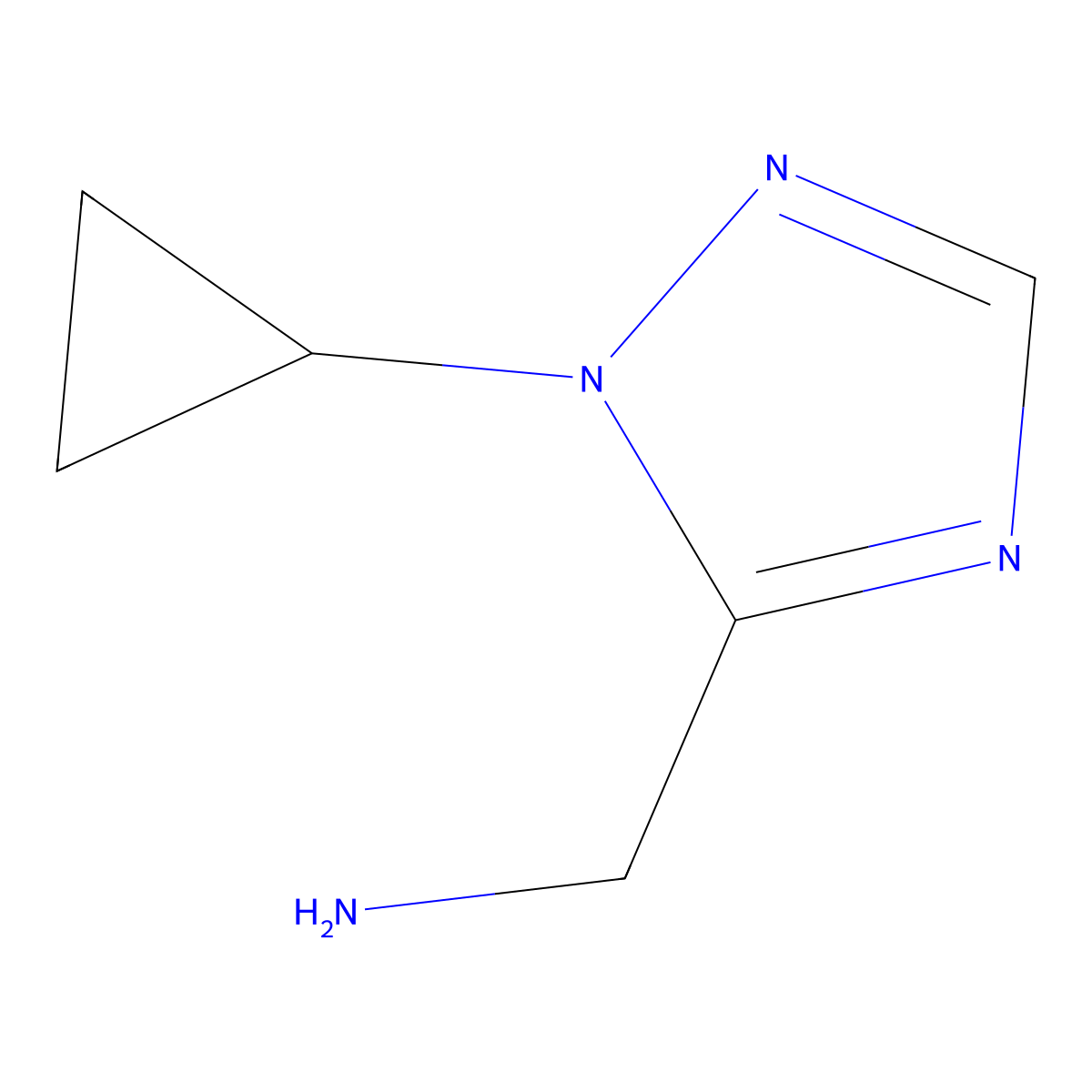1-(1-cyclopropyl-1H-1,2,4-triazol-5-yl)methanamine molecular structure, CAS 2166947-75-5