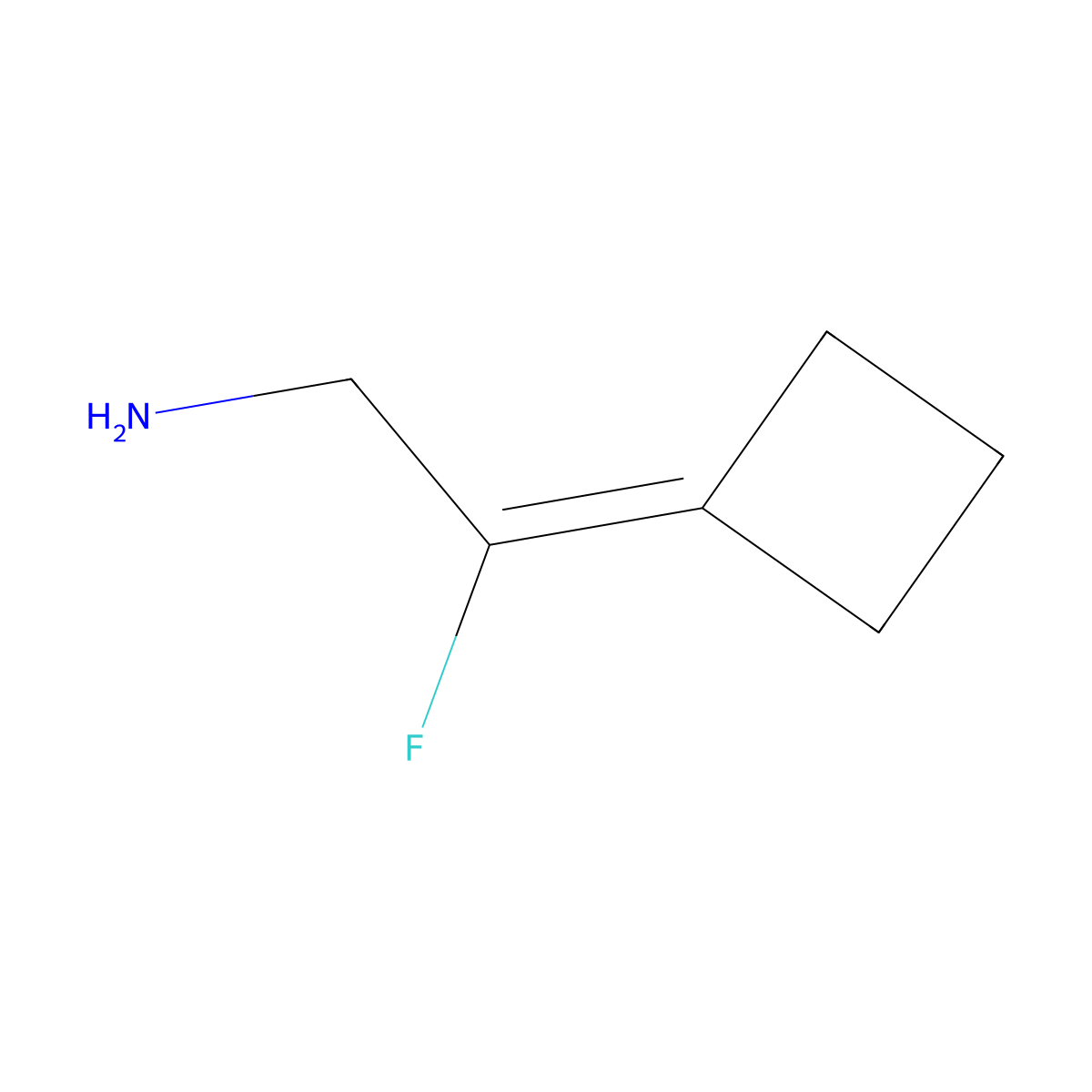 2-Cyclobutylidene-2-fluoroethan-1-amine molecular structure, CAS 2166953-72-4