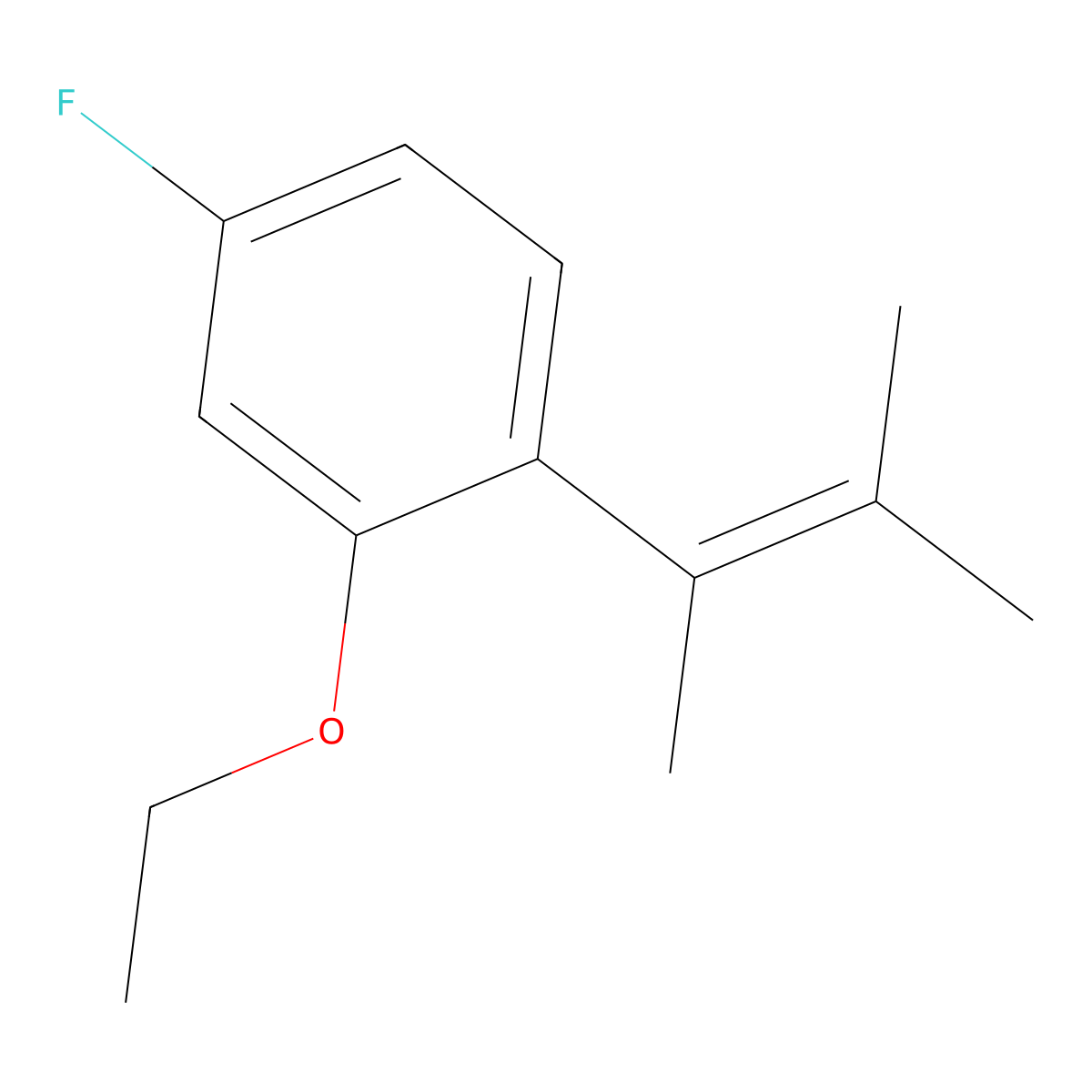 2-Ethoxy-4-fluoro-1-(3-methylbut-2-en-2-yl)benzene molecular structure, CAS 2166955-10-6