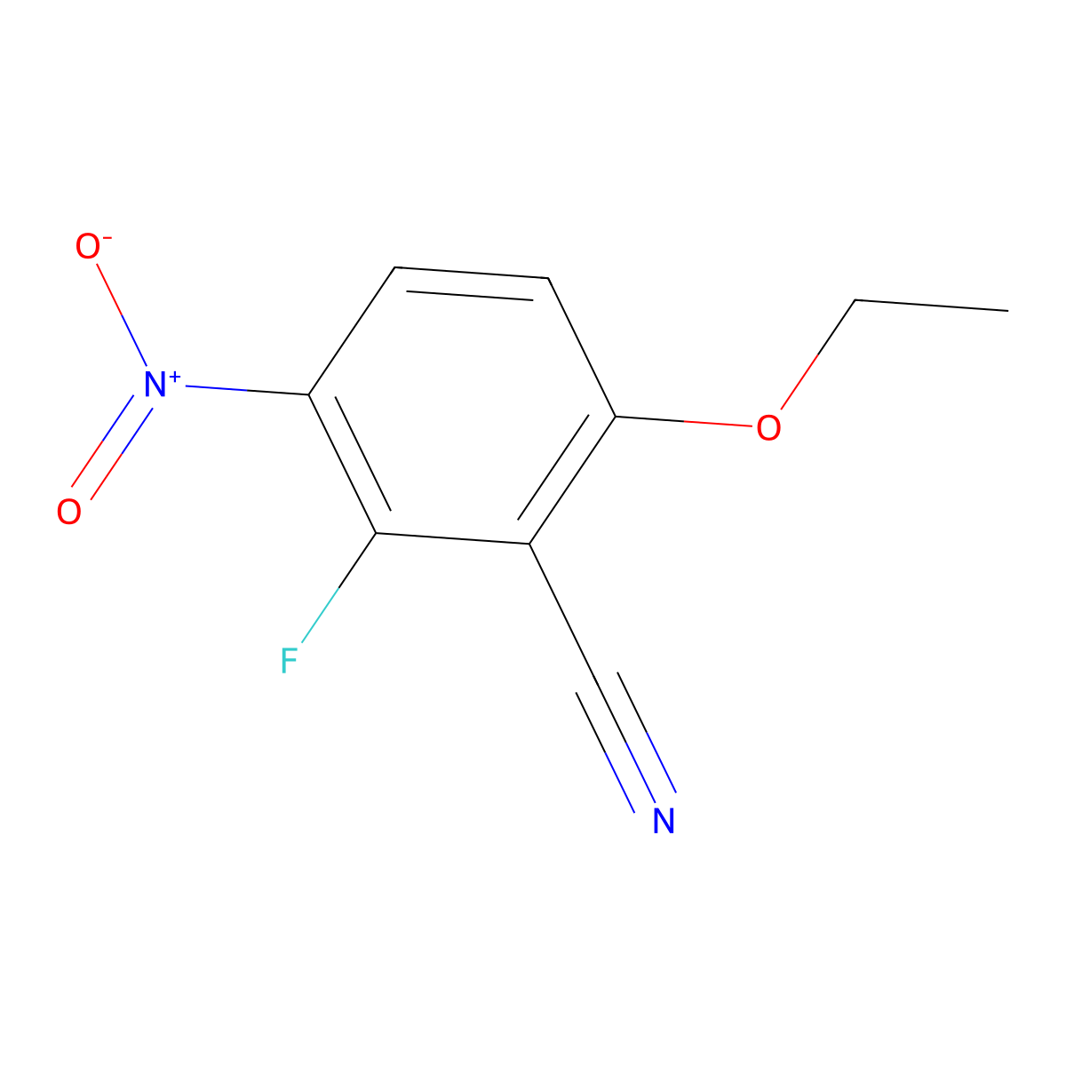 6-Ethoxy-2-fluoro-3-nitrobenzonitrile molecular structure, CAS 2166957-30-6