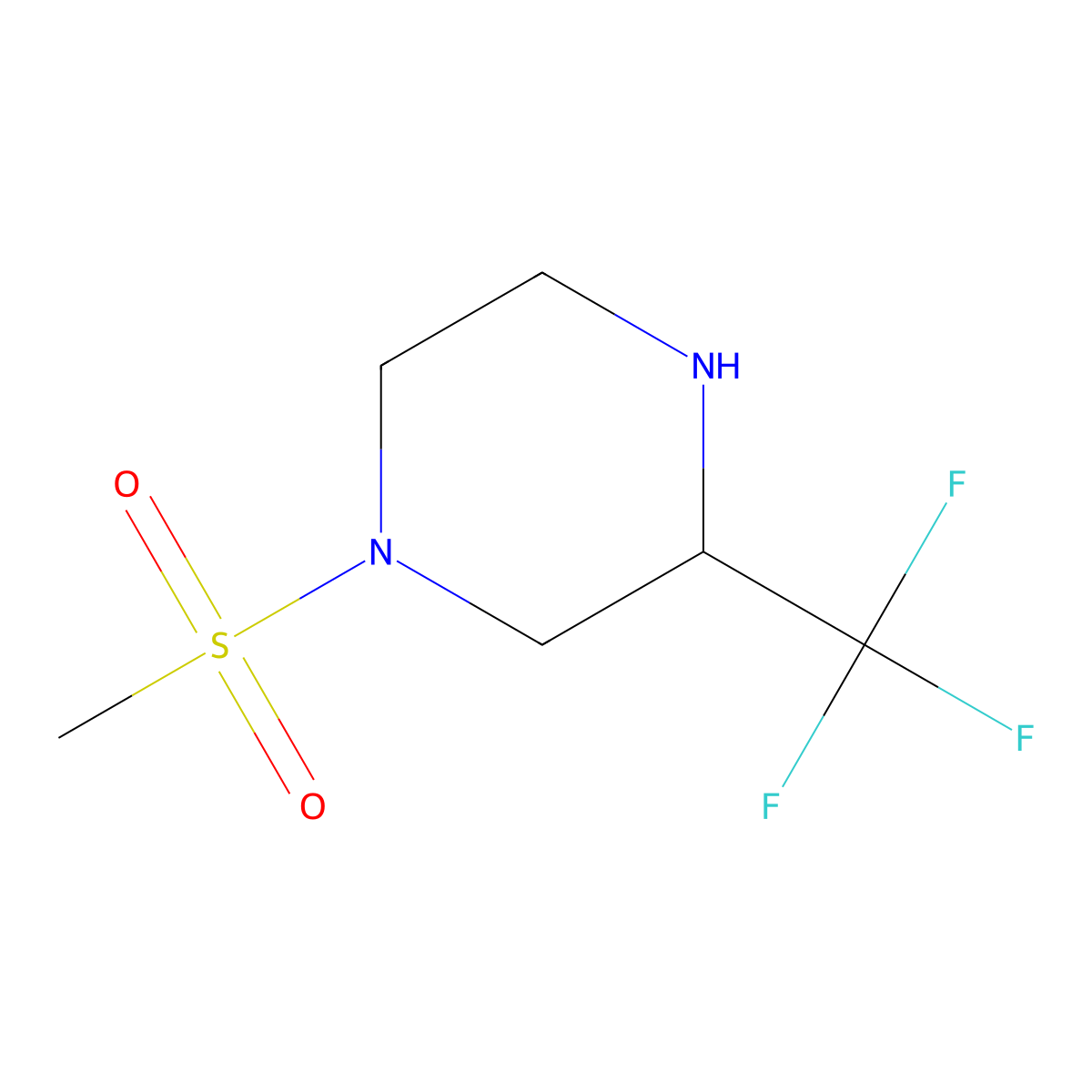 1-(Methylsulfonyl)-3-(trifluoromethyl)piperazine molecular structure, CAS 2166960-54-7