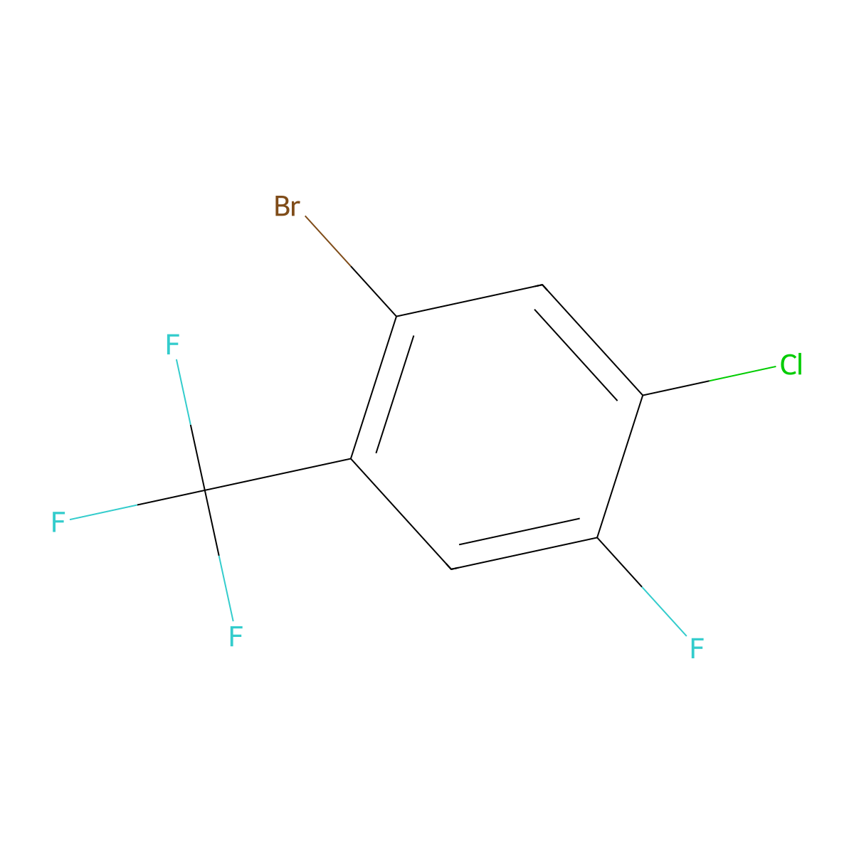 2-Bromo-4-chloro-5-fluorobenzotrifluoride molecular structure, CAS 2166961-38-0