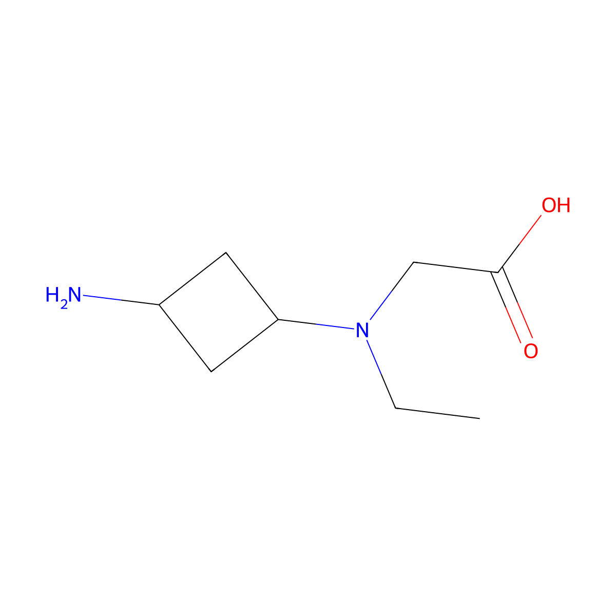 2-[(3-Aminocyclobutyl)(ethyl)amino]acetic acid molecular structure, CAS 2166971-27-1