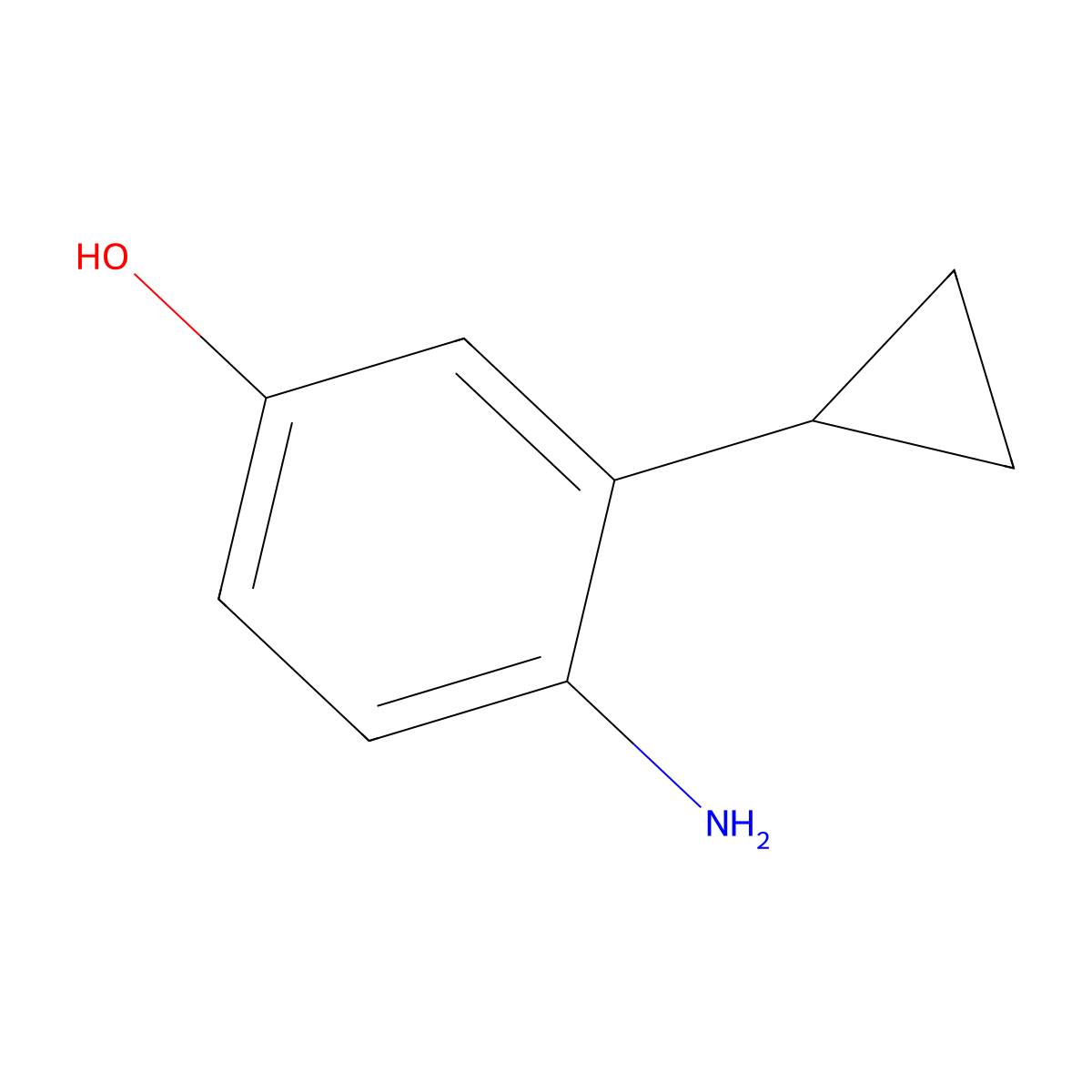 4-Amino-3-cyclopropylphenol molecular structure, CAS 2166979-96-8