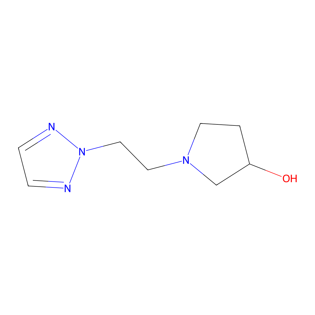 1-[2-(2H-1,2,3-triazol-2-yl)ethyl]pyrrolidin-3-ol molecular structure, CAS 2166981-60-6