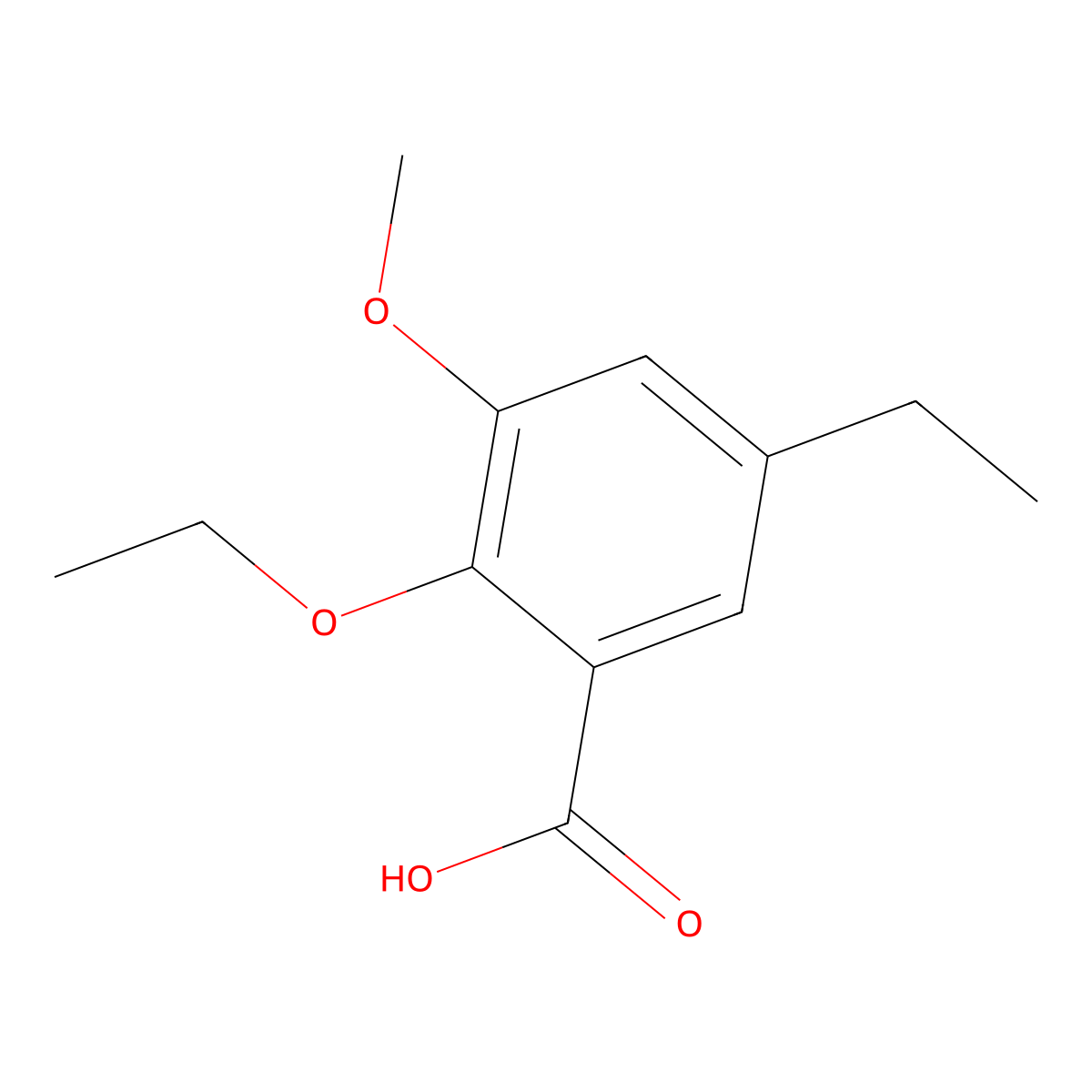 2-Ethoxy-5-ethyl-3-methoxybenzoic acid molecular structure, CAS 2166982-54-1