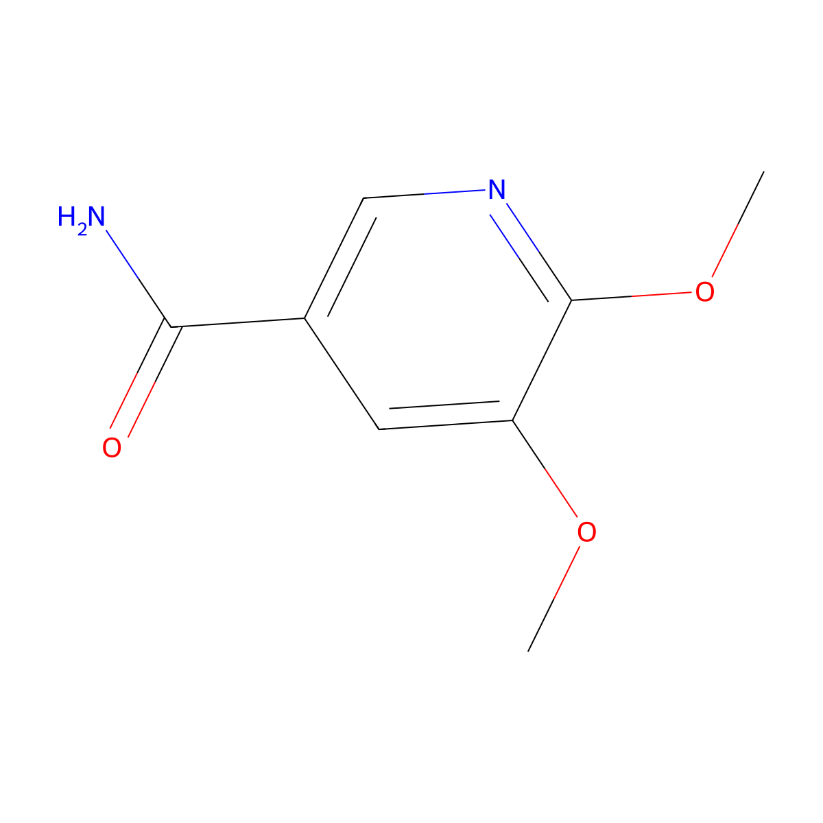 5,6-Dimethoxynicotinamide molecular structure, CAS 2166983-93-1