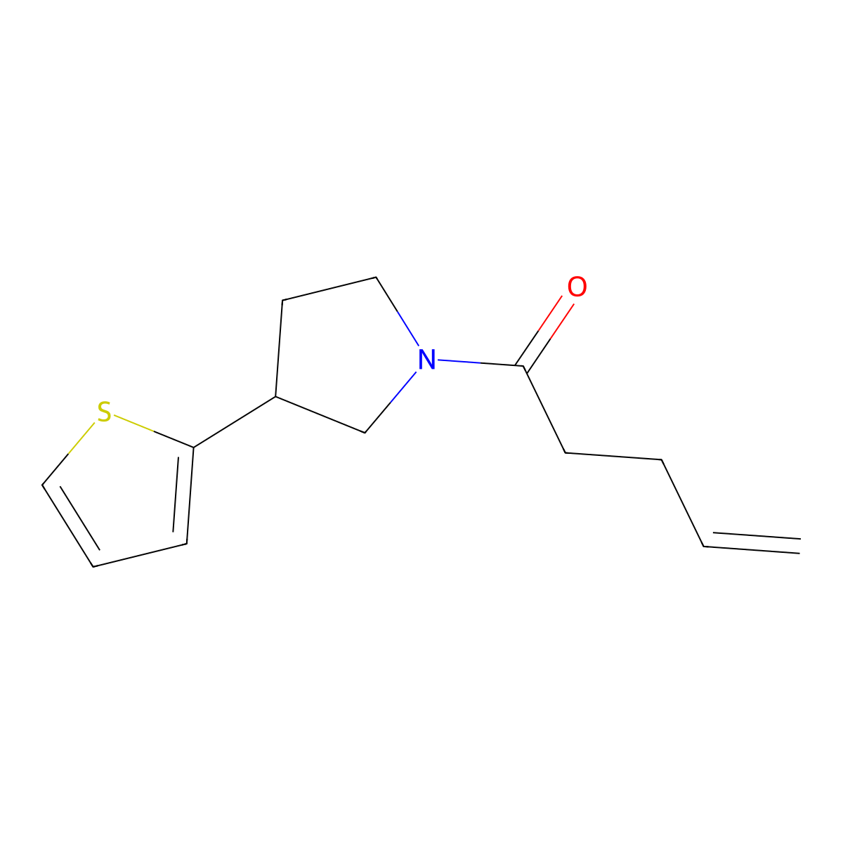 1-(3-(Thiophen-2-yl)pyrrolidin-1-yl)pent-4-en-1-one molecular structure, CAS 2166985-75-5