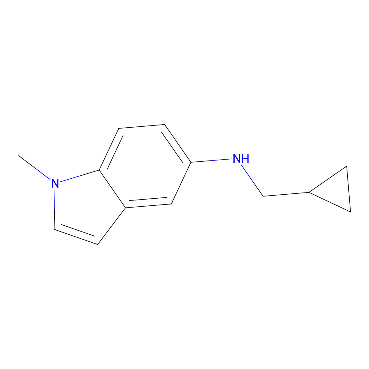 N-(cyclopropylmethyl)-1-methyl-1H-indol-5-amine molecular structure, CAS 2166989-81-5