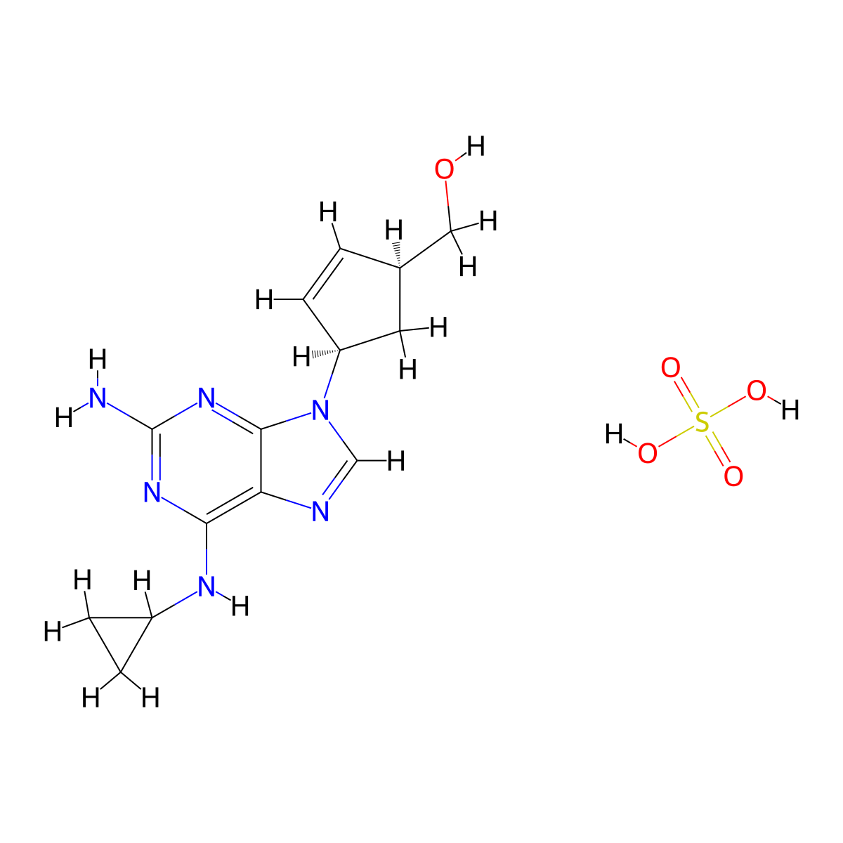 Ziagen molecular structure, CAS 216699-07-9