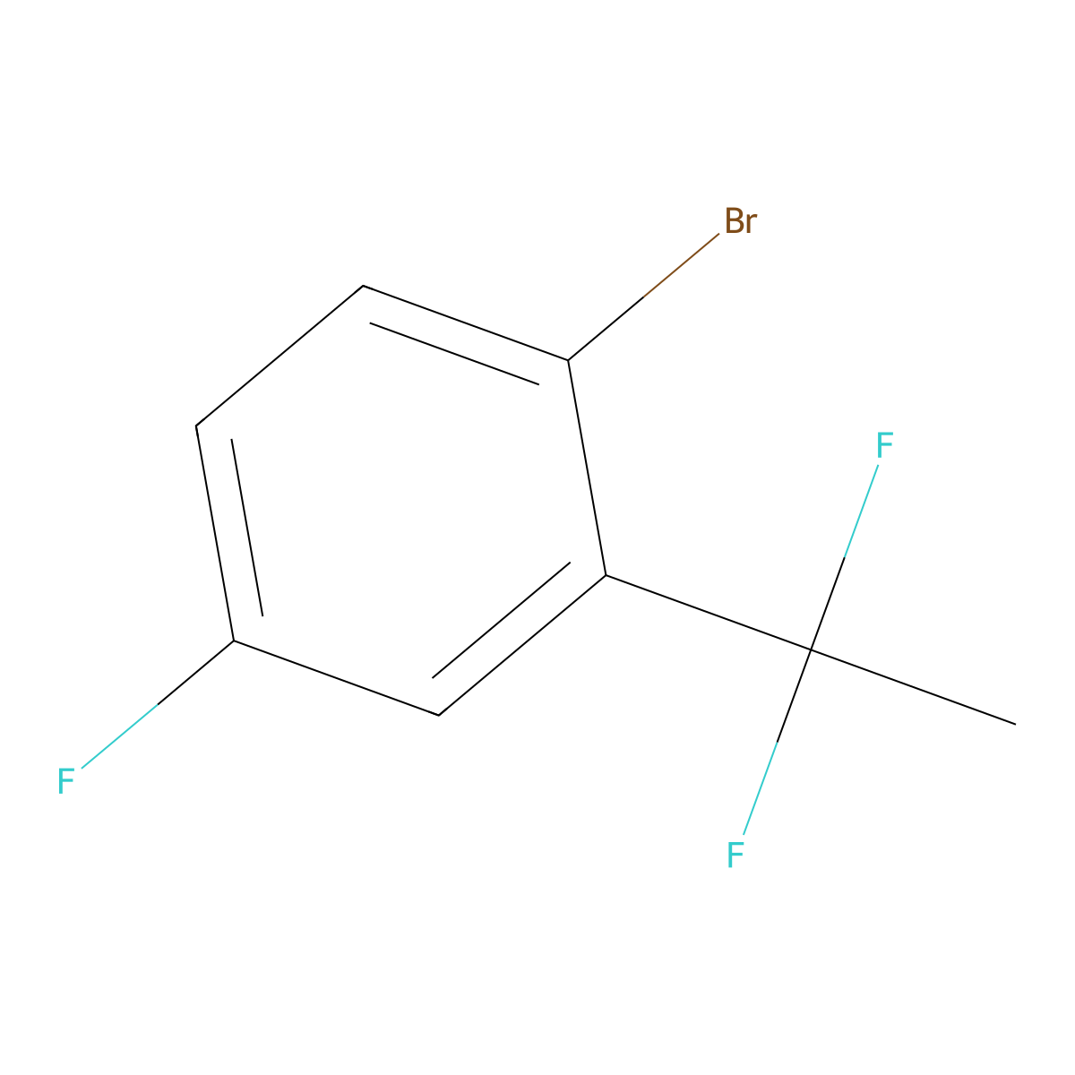 1-Bromo-2-(1,1-difluoroethyl)-4-fluorobenzene molecular structure, CAS 2166995-60-2