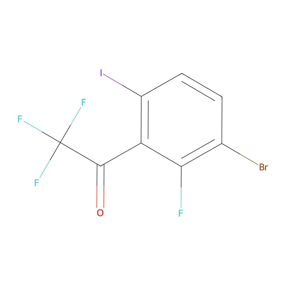1-(3-Bromo-2-fluoro-6-iodophenyl)-2,2,2-trifluoroethanone molecular structure, CAS 2166995-83-9