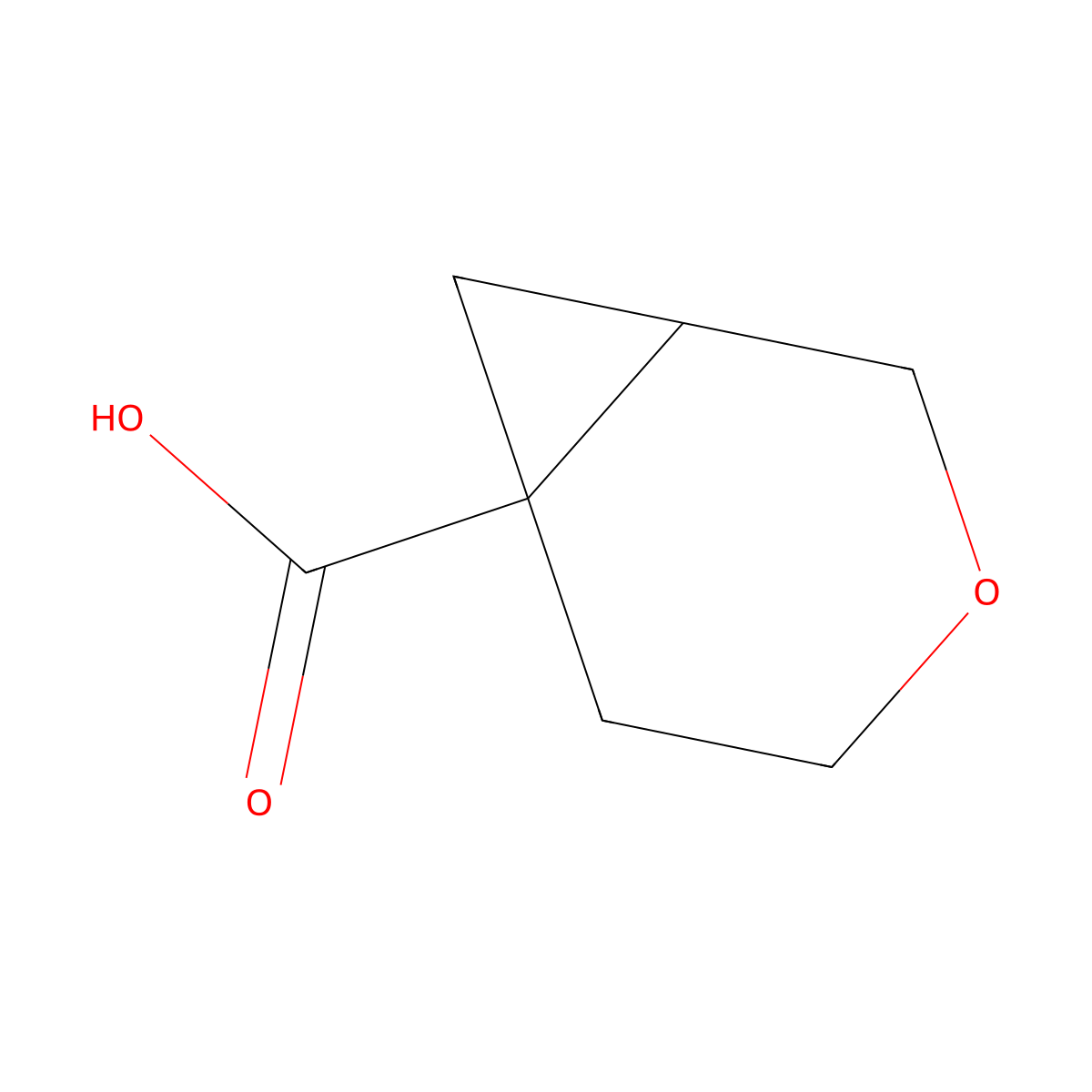 3-Oxabicyclo(4.1.0)heptane-6-carboxylic acid molecular structure, CAS 2166997-97-1