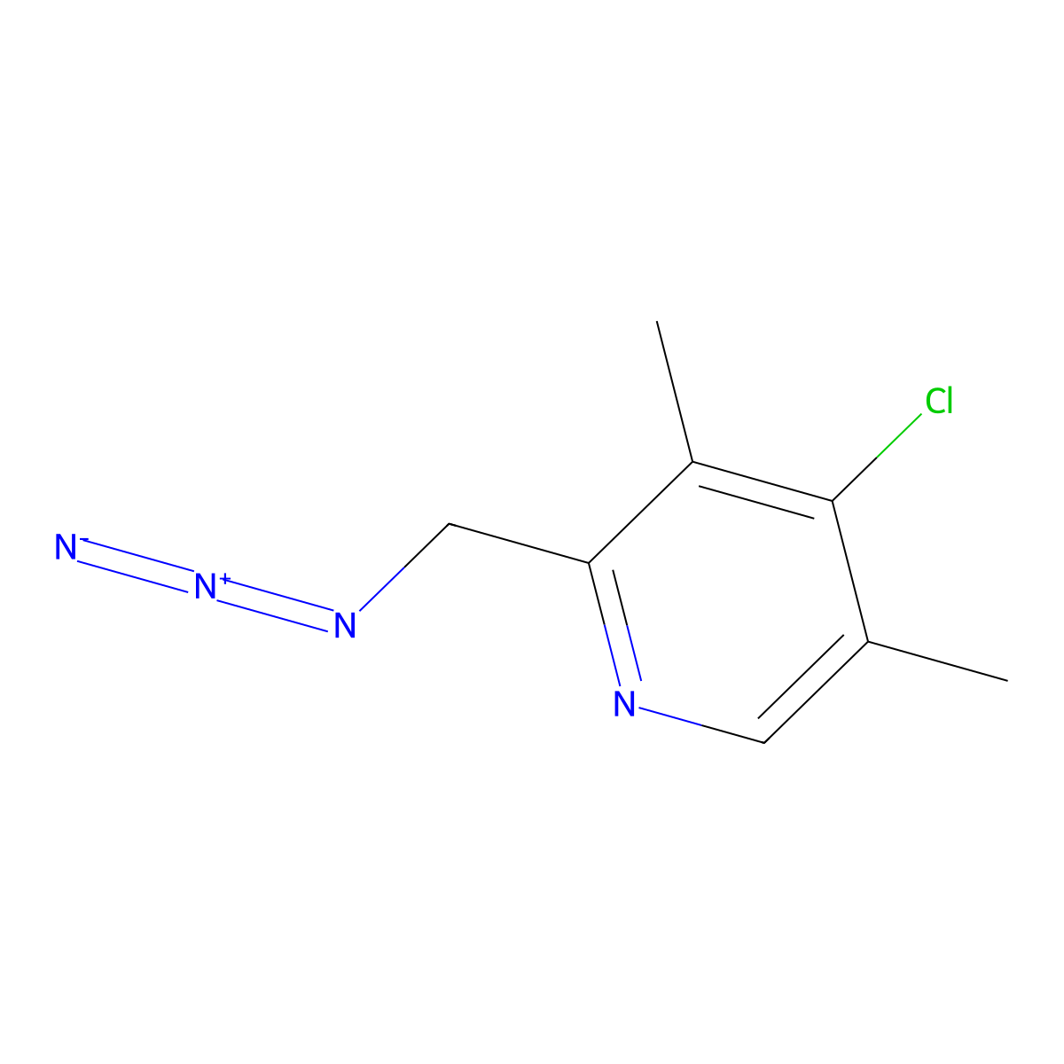 2-(Azidomethyl)-4-chloro-3,5-dimethylpyridine molecular structure, CAS 2166998-16-7