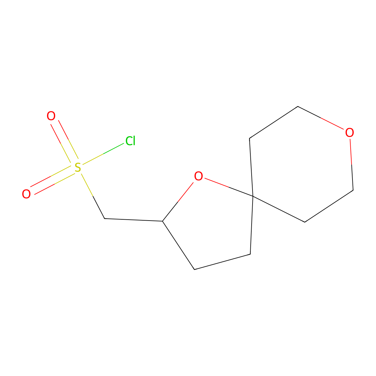 1,8-Dioxaspiro[4.5]decan-2-ylmethanesulfonyl chloride molecular structure, CAS 2166999-86-4