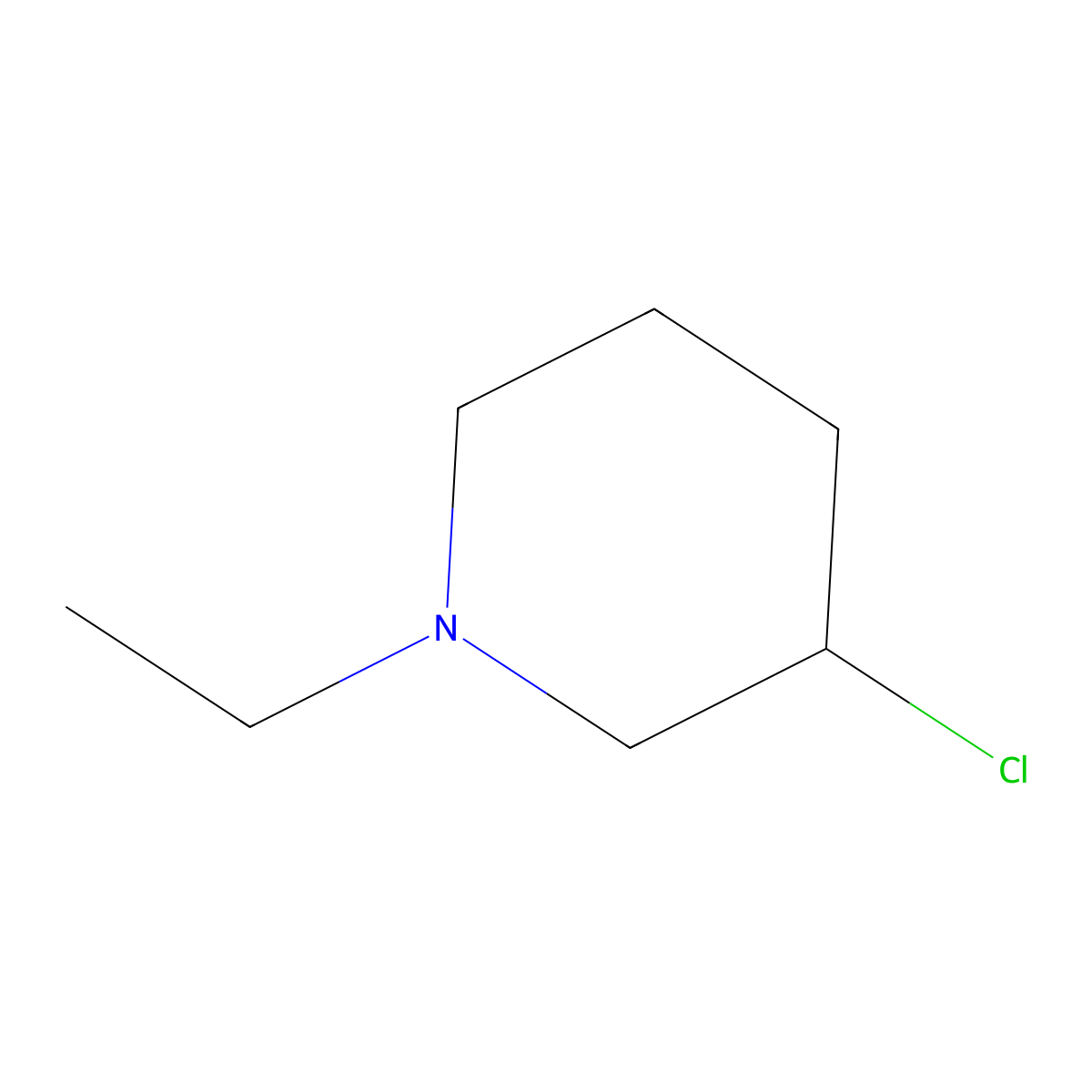 3-Chloro-1-ethylpiperidine molecular structure, CAS 2167-11-5