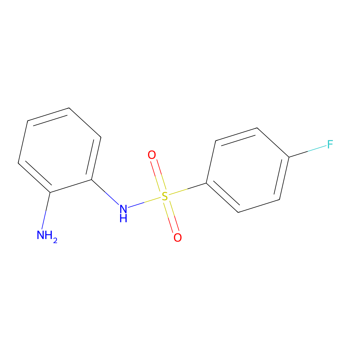 N-(2-aminophenyl)-4-fluorobenzene-1-sulfonamide molecular structure, CAS 216700-84-4