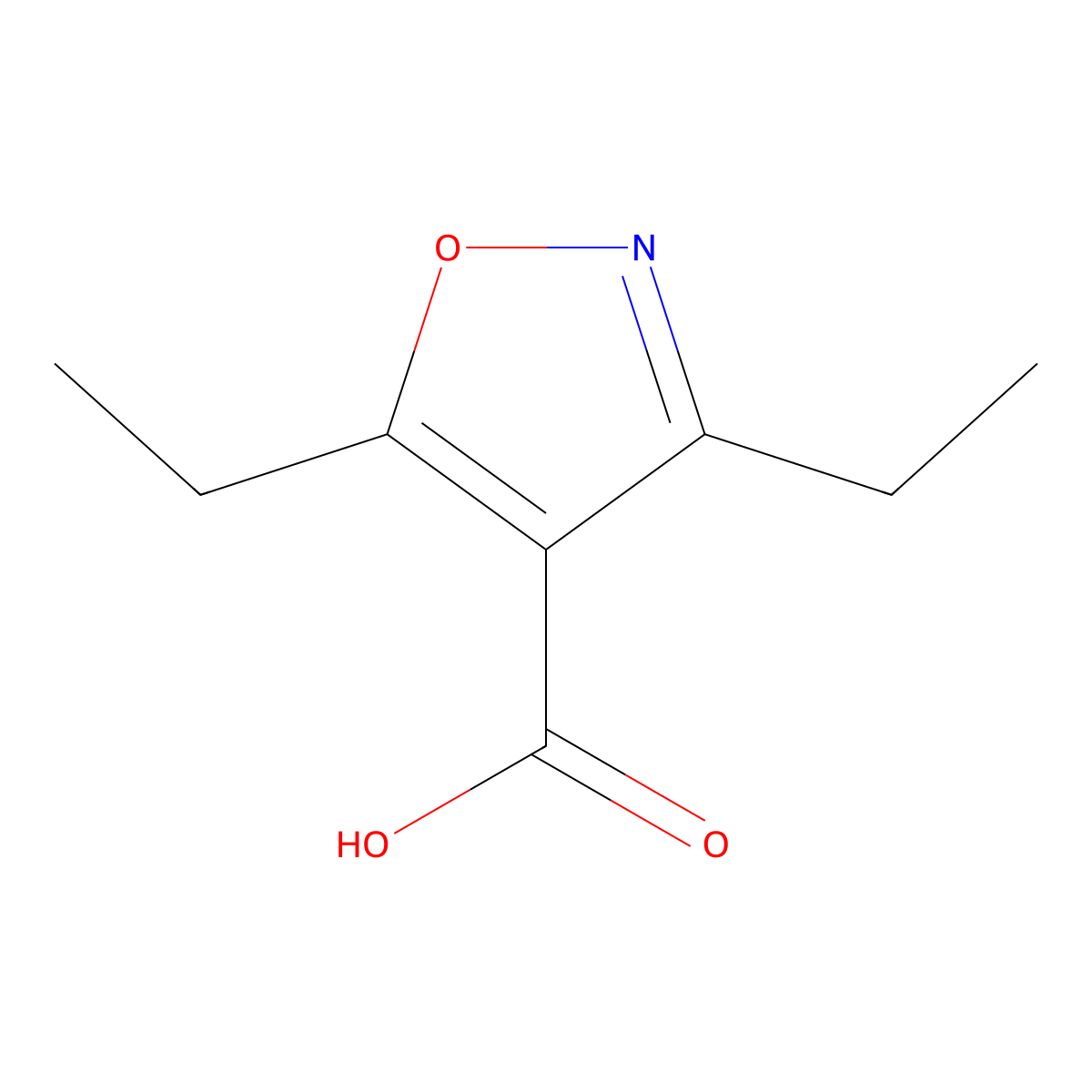 3,5-Diethyl-isoxazole-4-carboxylic acid molecular structure, CAS 216700-85-5