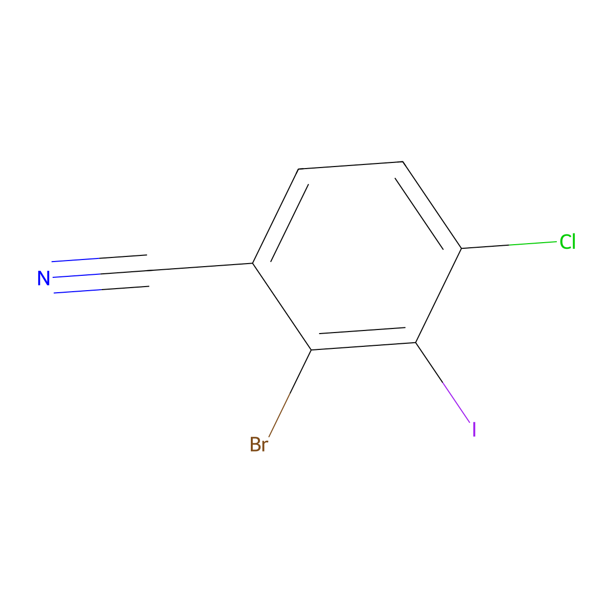 2-Bromo-4-chloro-3-iodobenzonitrile molecular structure, CAS 2167003-99-6