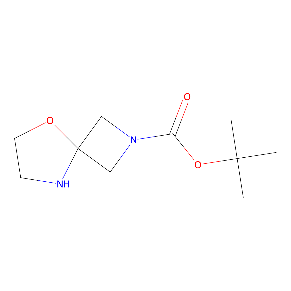 Tert-butyl 5-oxa-2,8-diazaspiro(3.4)octane-2-carboxylate molecular structure, CAS 2167010-06-0