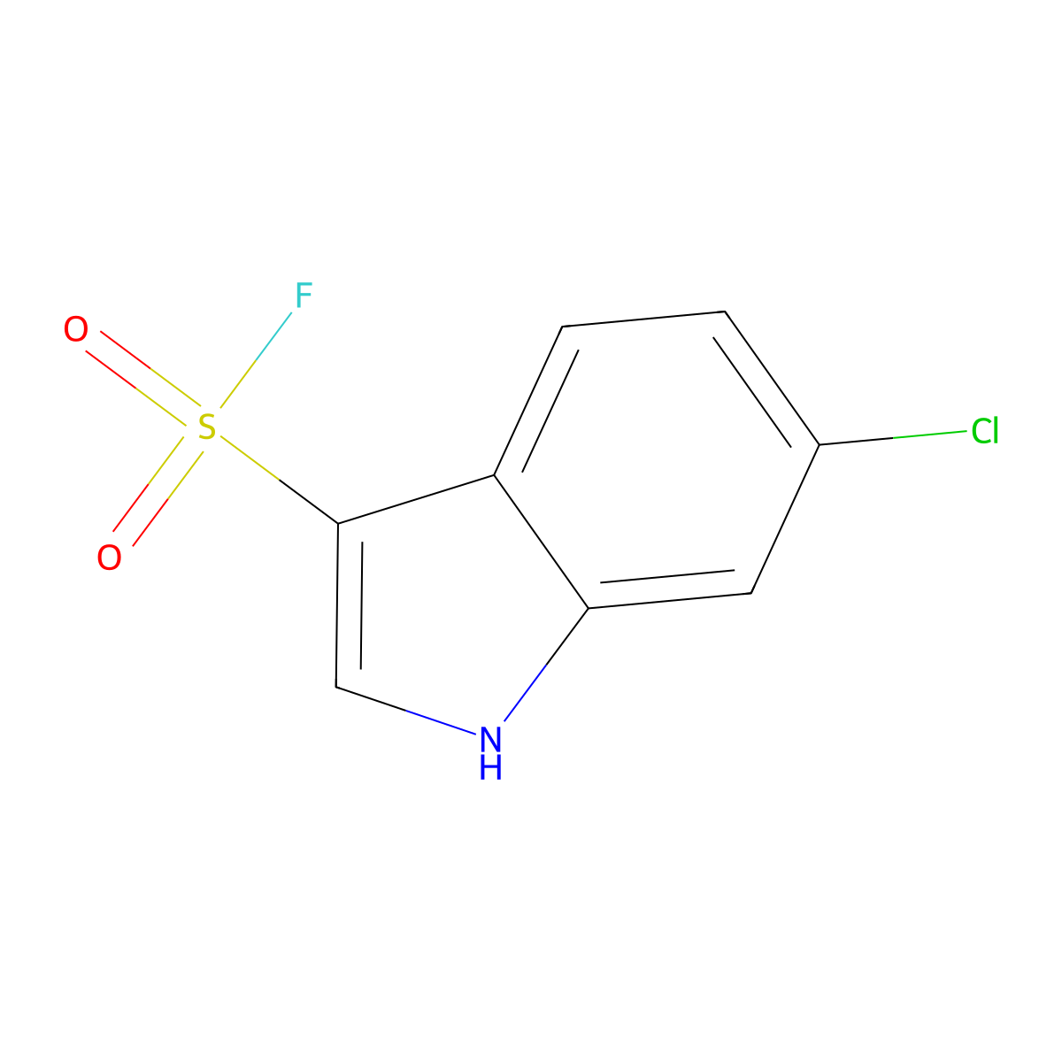 6-chloro-1H-indole-3-sulfonyl fluoride molecular structure, CAS 2167012-00-0