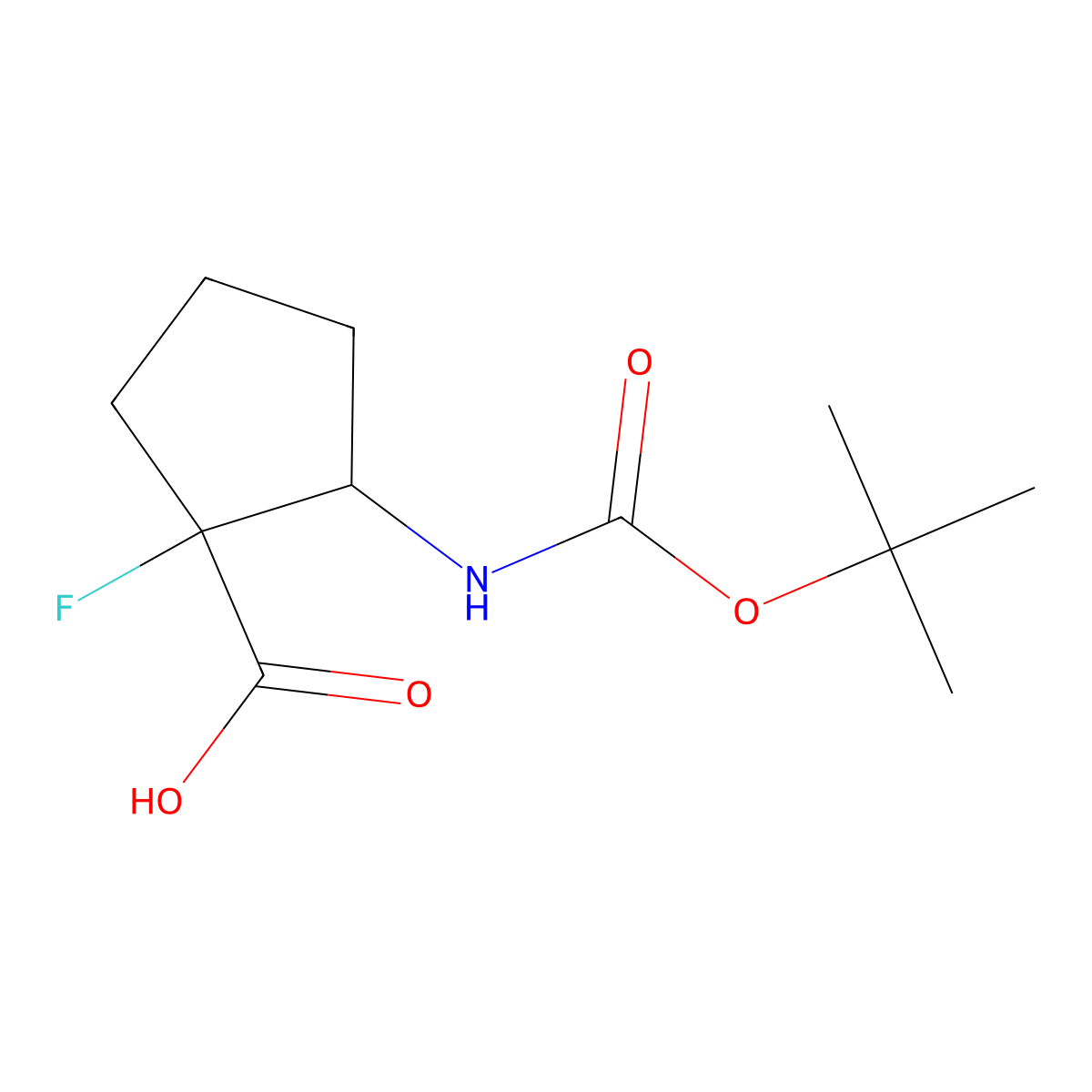 2-{[(Tert-butoxy)carbonyl]amino}-1-fluorocyclopentane-1-carboxylic acid molecular structure, CAS 2167014-44-8