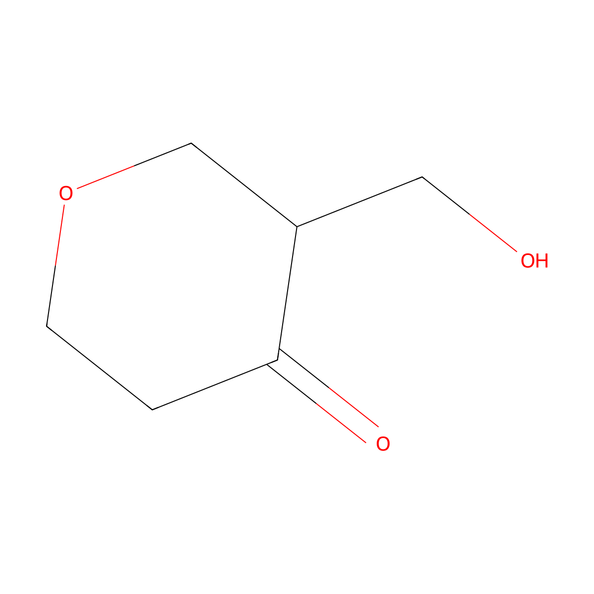 3-(Hydroxymethyl)oxan-4-one molecular structure, CAS 2167017-49-2