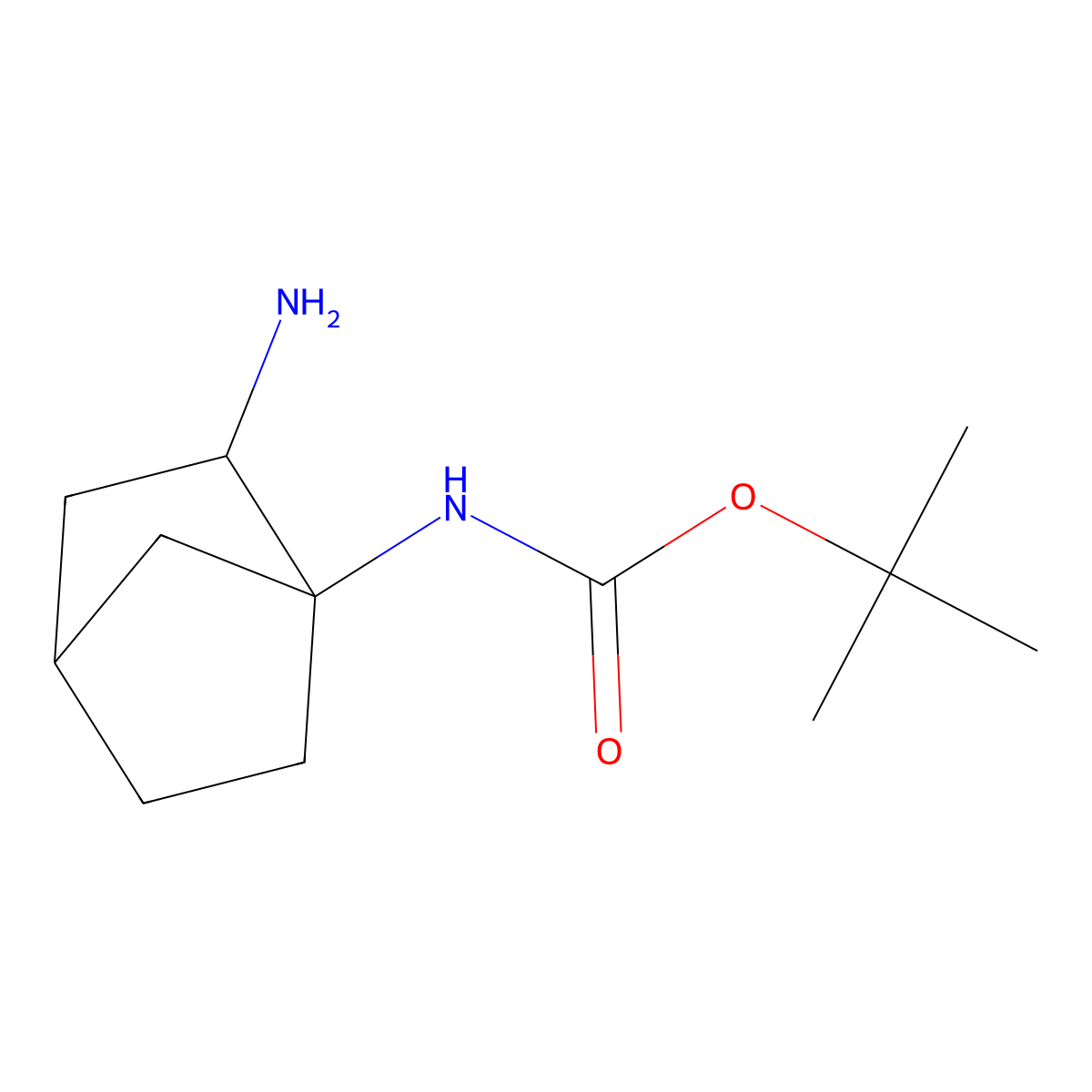 tert-butyl N-{2-aminobicyclo[2.2.1]heptan-1-yl}carbamate molecular structure, CAS 2167021-94-3