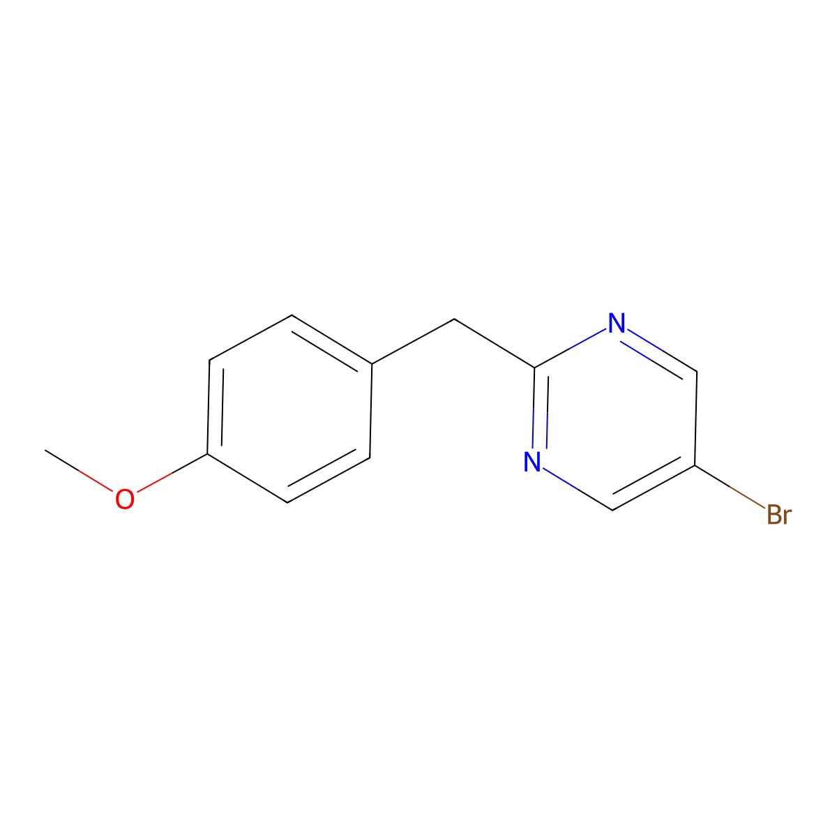 5-Bromo-2-(4-methoxybenzyl)pyrimidine molecular structure, CAS 2167022-15-1