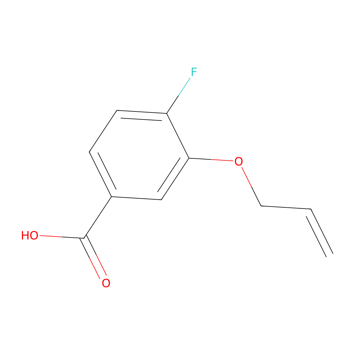 4-Fluoro-3-(prop-2-en-1-yloxy)benzoic acid molecular structure, CAS 2167024-81-7