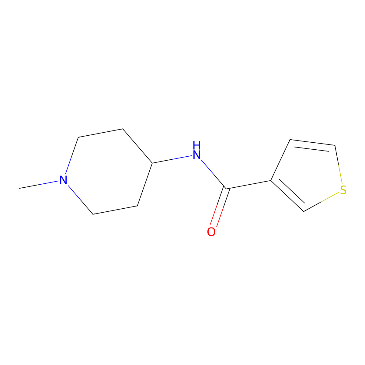 N-(1-methylpiperidin-4-yl)thiophene-3-carboxamide molecular structure, CAS 2167029-45-8