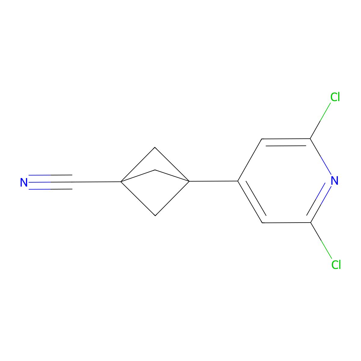 3-(2,6-Dichloropyridin-4-yl)bicyclo[1.1.1]pentane-1-carbonitrile molecular structure, CAS 2167033-72-7