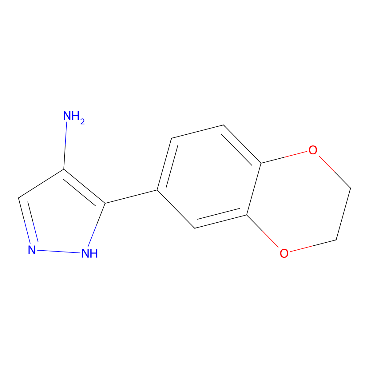 5-(2,3-Dihydro-1,4-benzodioxin-6-yl)-1h-pyrazol-4-amine molecular structure, CAS 2167034-07-1
