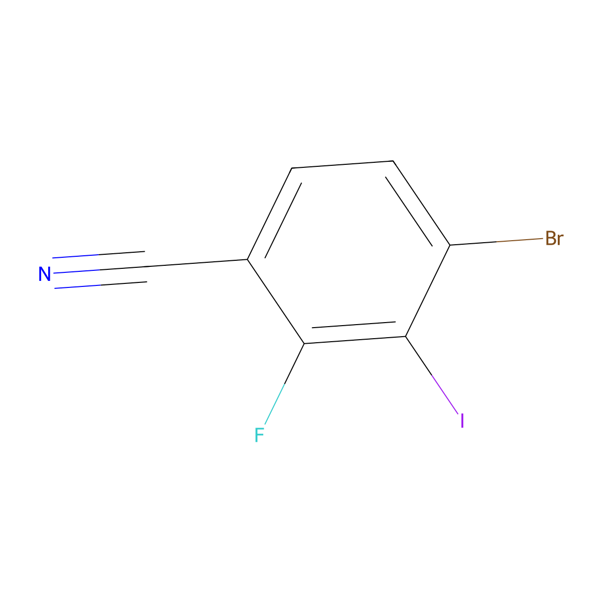 4-Bromo-2-fluoro-3-iodobenZonitrile molecular structure, CAS 2167036-83-9