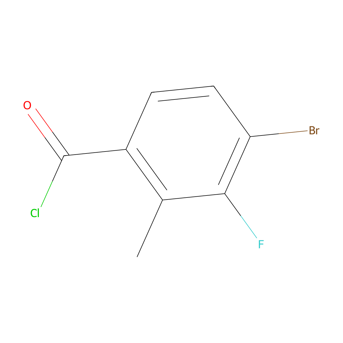 4-Bromo-3-fluoro-2-methylbenZoyl chloride molecular structure, CAS 2167039-96-3