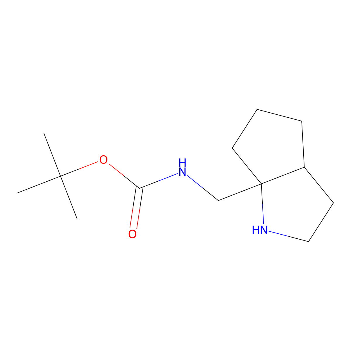 tert-butyl N-({octahydrocyclopenta[b]pyrrol-6a-yl}methyl)carbamate molecular structure, CAS 2167041-98-5