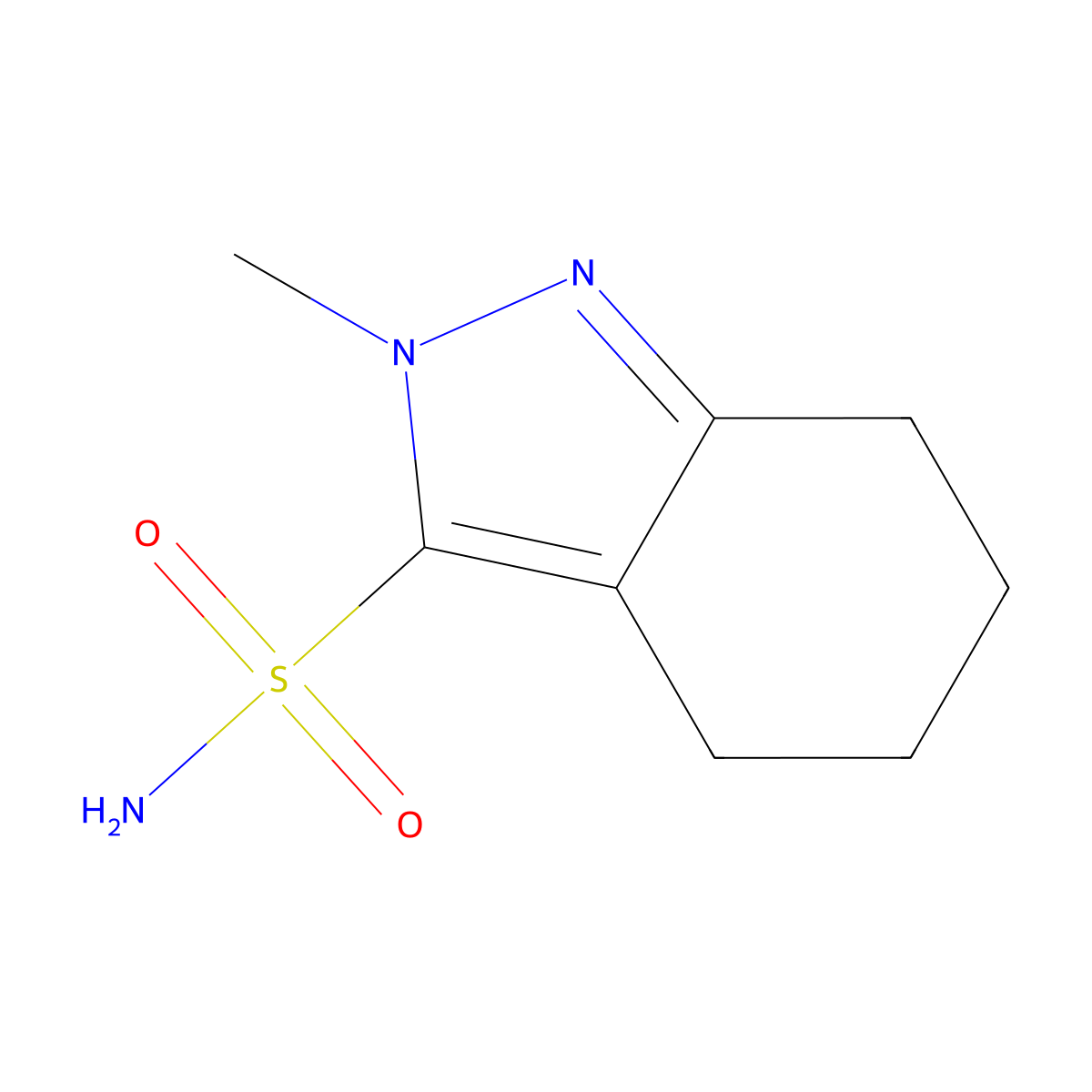 2-methyl-4,5,6,7-tetrahydro-2H-indazole-3-sulfonamide molecular structure, CAS 2167044-03-1