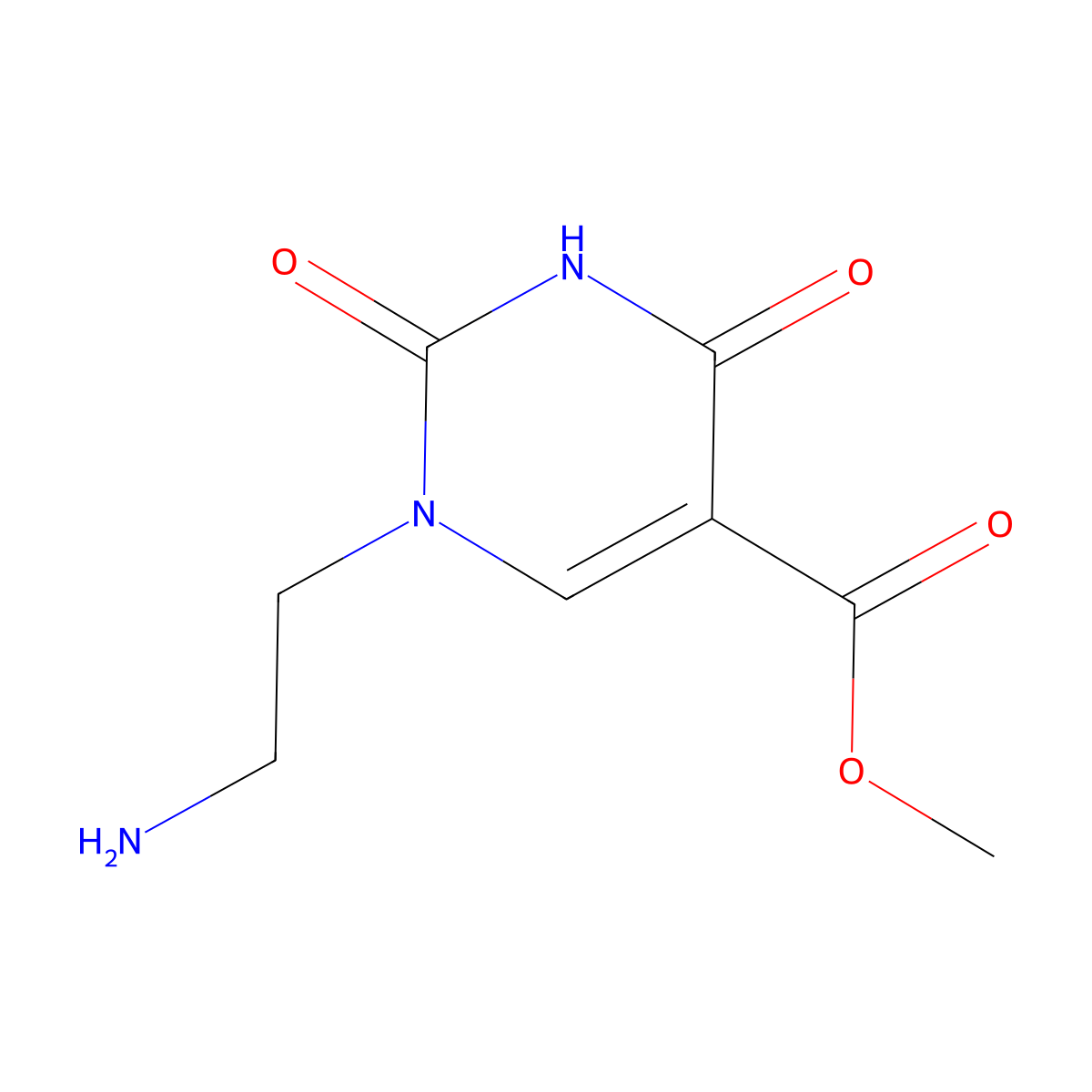 Methyl 1-(2-aminoethyl)-2,4-dioxo-1,2,3,4-tetrahydropyrimidine-5-carboxylate molecular structure, CAS 2167046-62-8