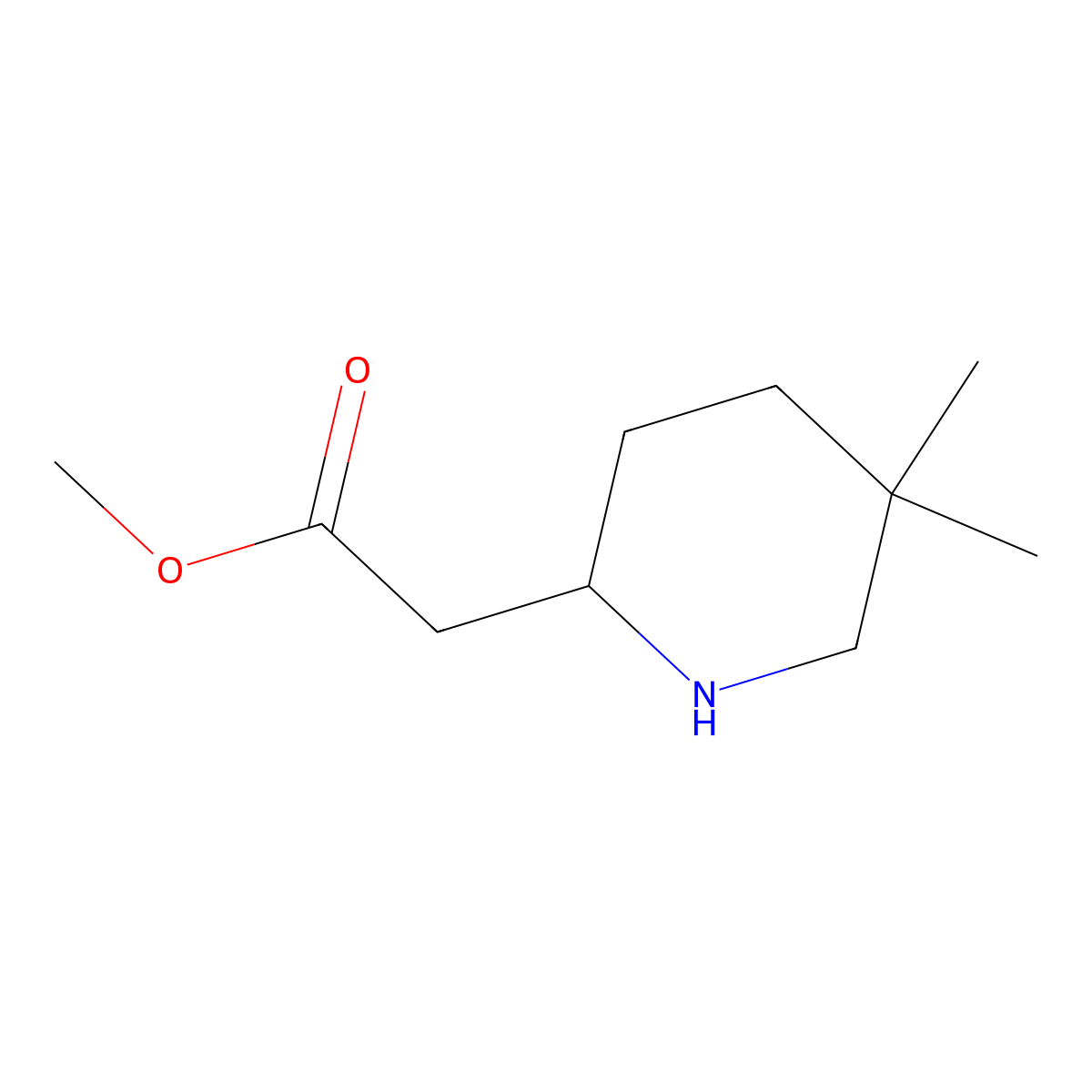 Methyl 2-(5,5-dimethylpiperidin-2-yl)acetate molecular structure, CAS 2167049-34-3