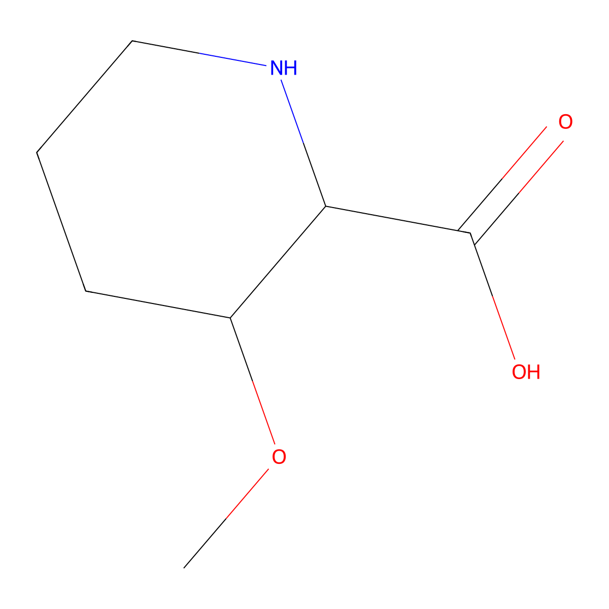 3-Methoxypiperidine-2-carboxylic acid molecular structure, CAS 2167052-66-4