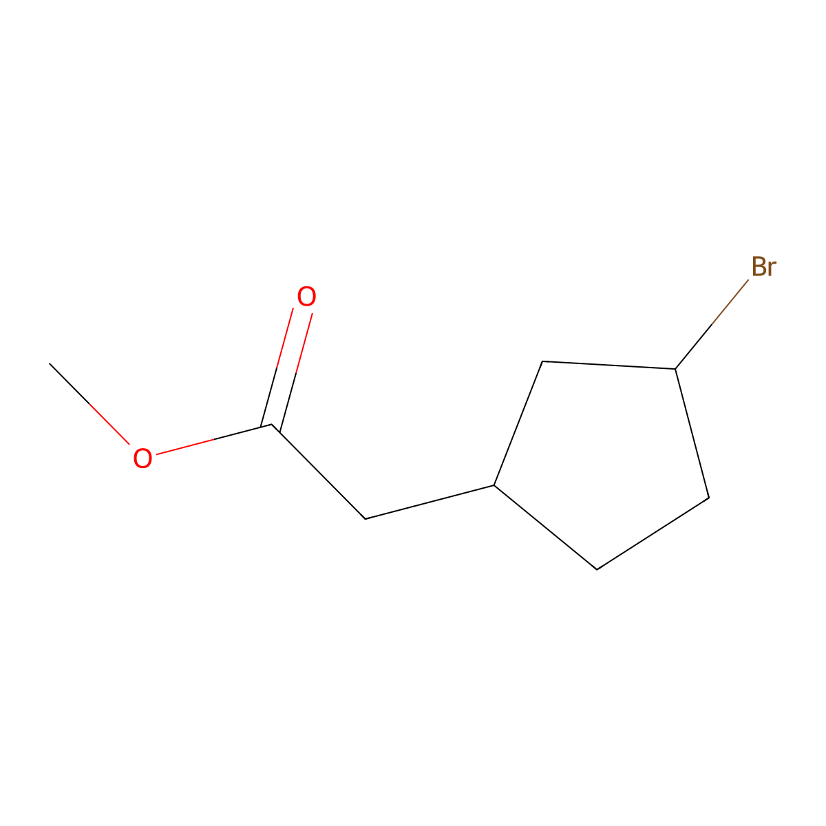 Methyl 2-(3-bromocyclopentyl)acetate molecular structure, CAS 2167059-41-6
