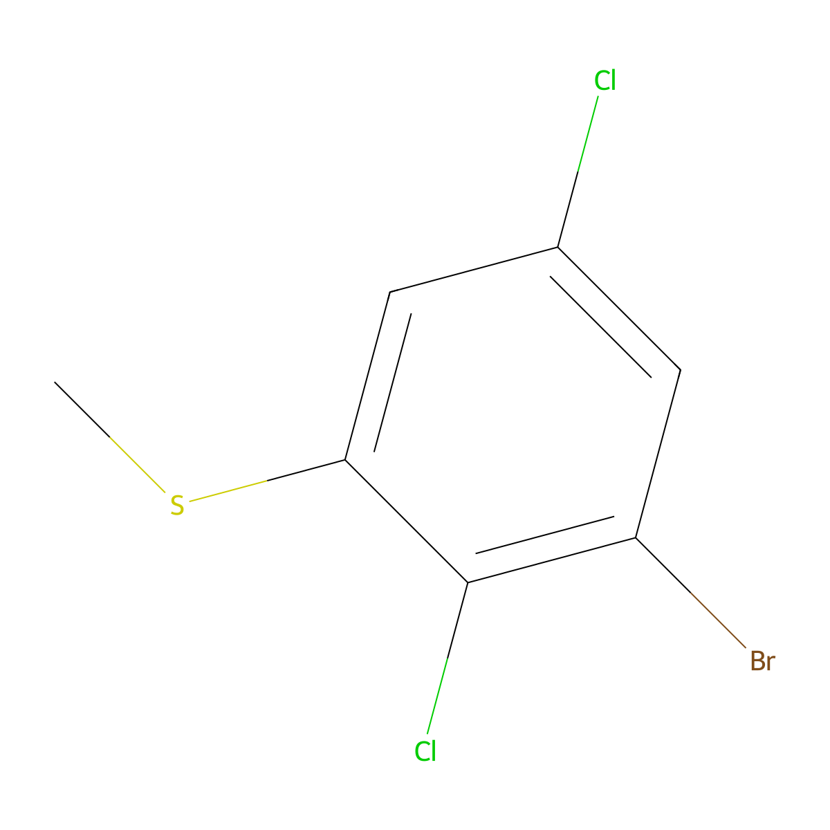 (3-Bromo-2,5-dichlorophenyl)(methyl)sulfane molecular structure, CAS 2167059-75-6