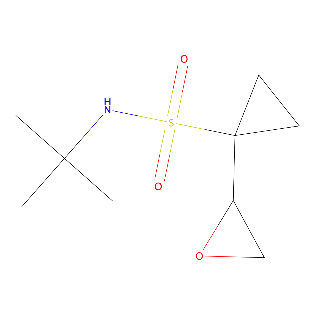 N-tert-butyl-1-(oxiran-2-yl)cyclopropane-1-sulfonamide molecular structure, CAS 2167060-39-9