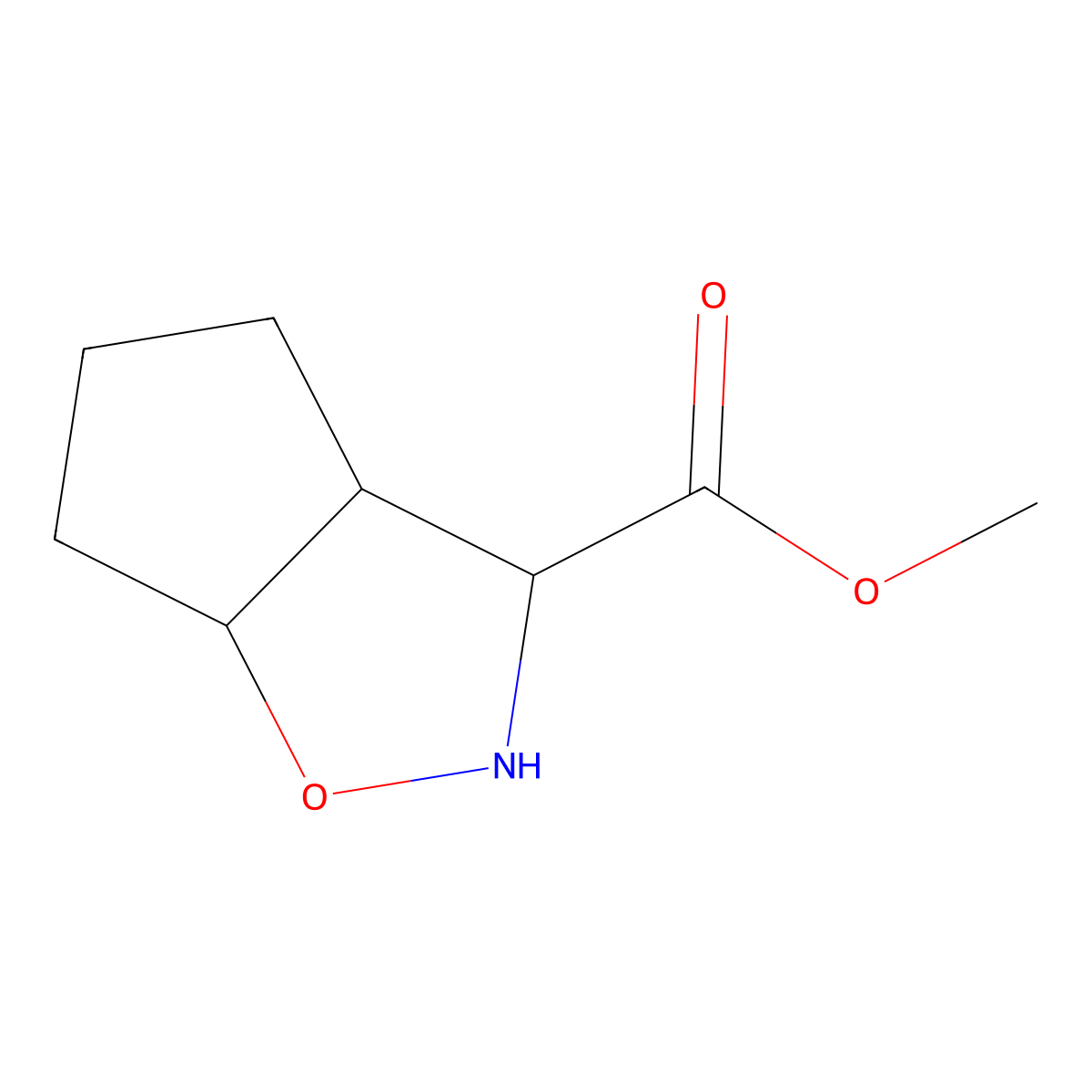 methyl hexahydro-2H-cyclopenta[d][1,2]oxazole-3-carboxylate molecular structure, CAS 2167063-29-6