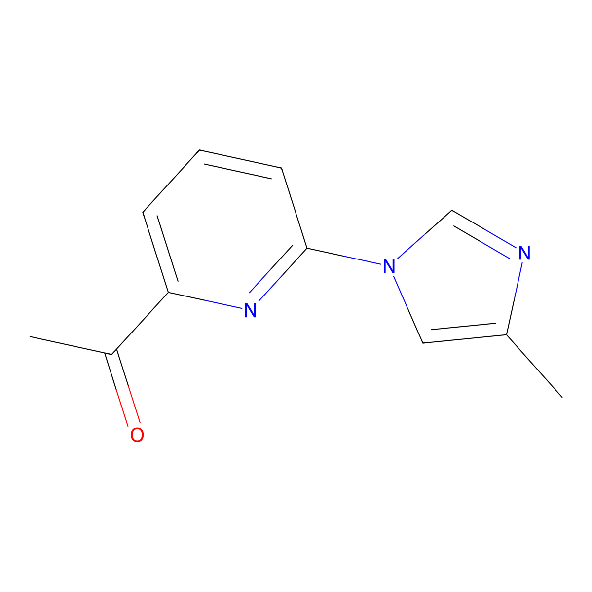 1-[6-(4-methyl-1H-imidazol-1-yl)pyridin-2-yl]ethan-1-one molecular structure, CAS 2167067-98-1