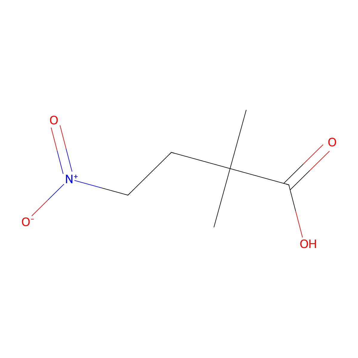 2,2-Dimethyl-4-nitrobutanoic acid molecular structure, CAS 2167068-69-9