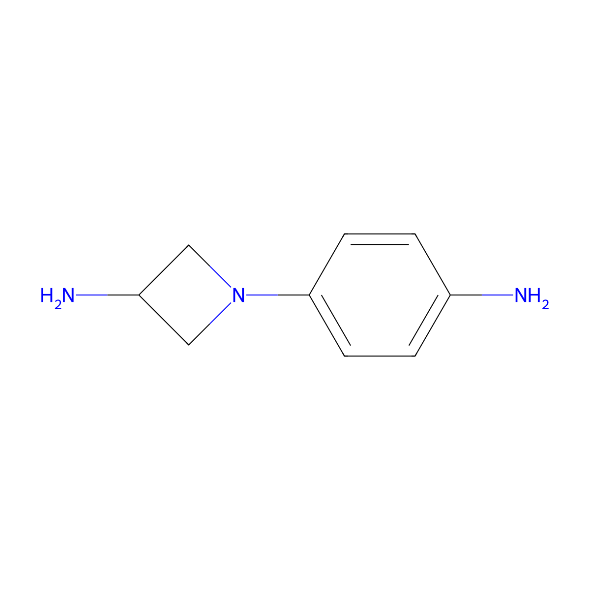 1-(4-Aminophenyl)azetidin-3-amine molecular structure, CAS 2167069-69-2