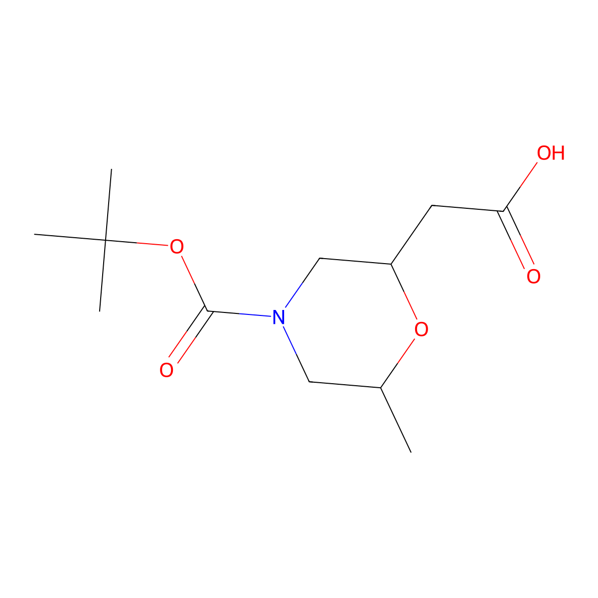 2-{4-[(Tert-butoxy)carbonyl]-6-methylmorpholin-2-yl}acetic acid molecular structure, CAS 2167070-91-7